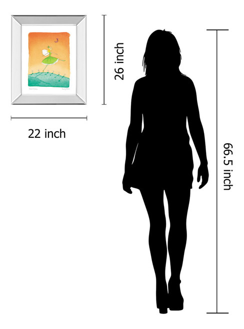 Felicity Wishes IV By Emma Thomson - Mirror Framed Print Wall Art - Orange