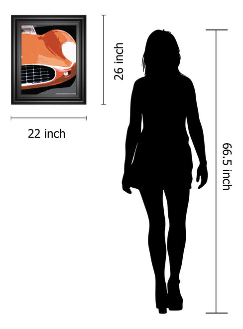 Ferrari Classic By Malcolm Sanders - Framed Print Wall Art - Orange