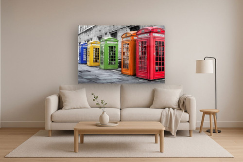 Floating Tempered Glass With Foil Colorful Phone Booth - Red