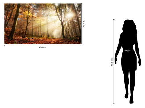 Floating Tempered Glass With Foil Forest In Sunshine - Light Brown