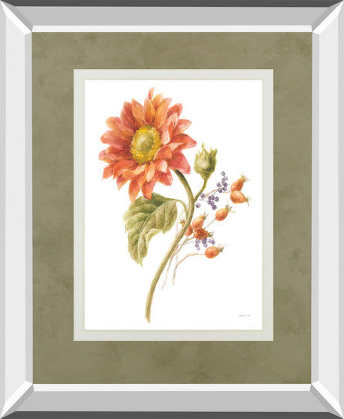 Floursack Autumn II On By Danhui Nai Mirrored Frame - White