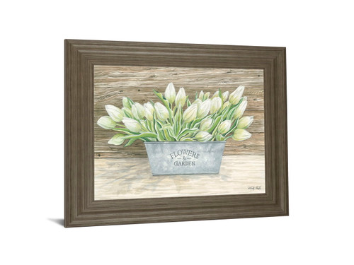 Flowers & Garden Tulips By Cindy Jacobs - Framed Wall Art - Green
