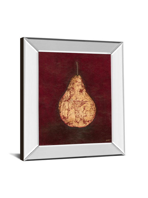 Pear By Norman Wyatt, Jr. - Mirror Framed Print Wall Art - Dark Red