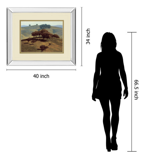 Hills Near Chico By N. Bohne - Mirror Framed Print Wall Art - Light Brown