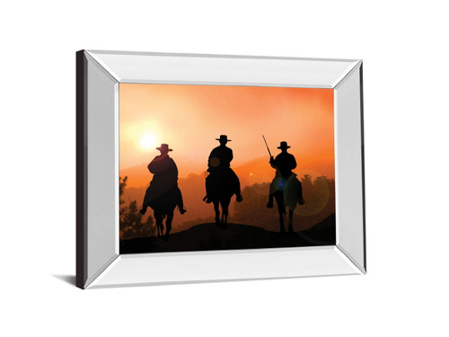 Horse Riders By Jtanki - Mirror Framed Print Wall Art - Red