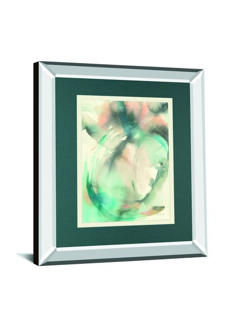 In Motion II By Danhui Nai Mirrored Frame - Blue