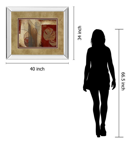 Inspiration In Crimson By Patricia Pinto - Mirror Framed Print Wall Art - Light Brown