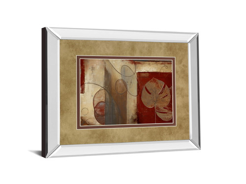 Inspiration In Crimson By Patricia Pinto - Mirror Framed Print Wall Art - Light Brown