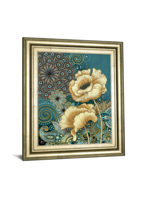 Inspired Blooms 2 By Conrad Knutsen - Framed Print Wall Art - Blue