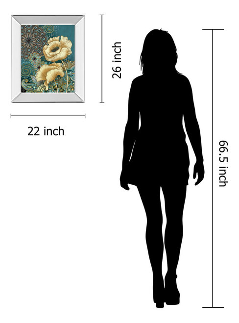 Inspired Blooms 2 By Conrad Knutsen - Mirror Framed Print Wall Art - Blue