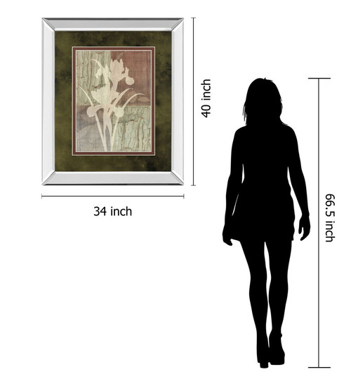 Iris Silhouette By Various - Mirror Framed Print Wall Art - Light Brown
