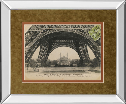 La Base De La Eifel By Wild Apple Studio - Mirror Framed Print Wall Art - Light Brown