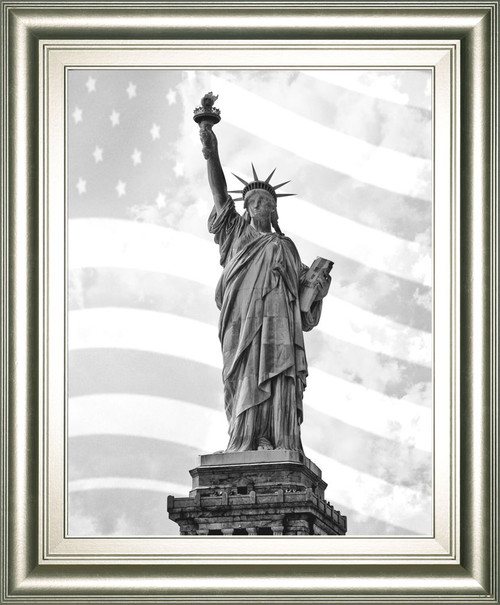 Liberty Flag By Roffman, R. - Framed Print Wall Art - Gray