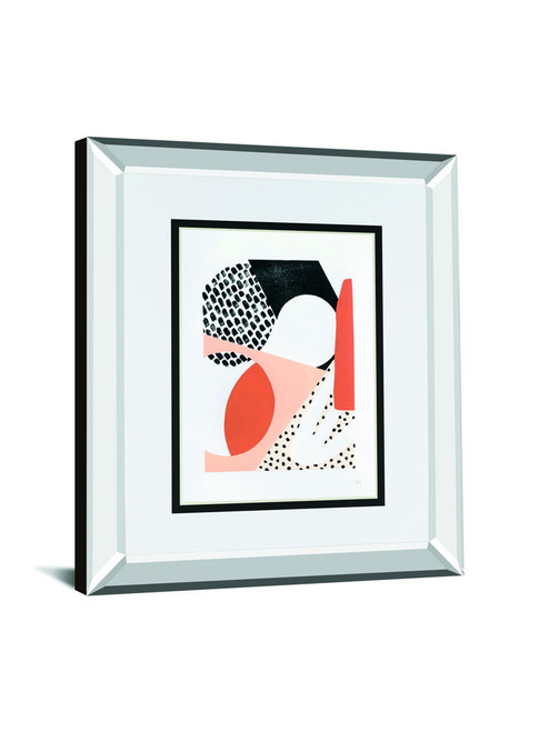 Luminous Tumble I By Laura Marshall Mirrored Frame - Red