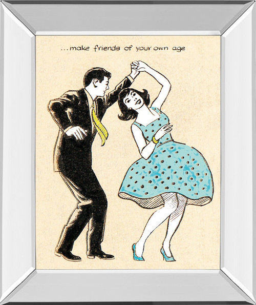Make Friends Of Your Own Age By Roy Newby - Mirror Framed Print Wall Art - Beige