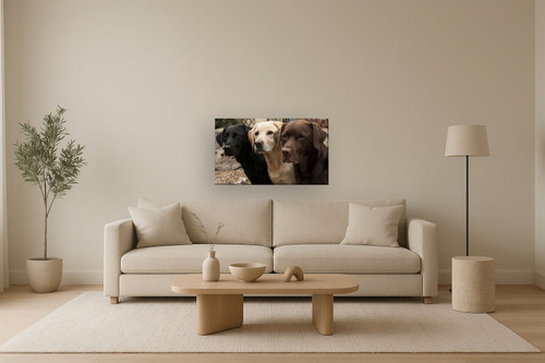 Mixed Media Canvas Dogs - Dark Brown
