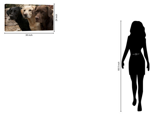 Mixed Media Canvas Dogs - Dark Brown