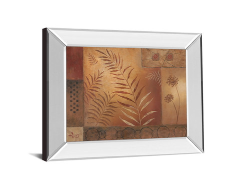 Modern Fern Il By Vivian Flasch - Mirror Framed Print Wall Art - Light Brown