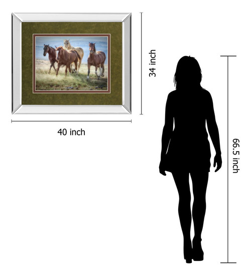 Morning Stroll By Wendy Caro - Mirror Framed Print Wall Art - Light Brown