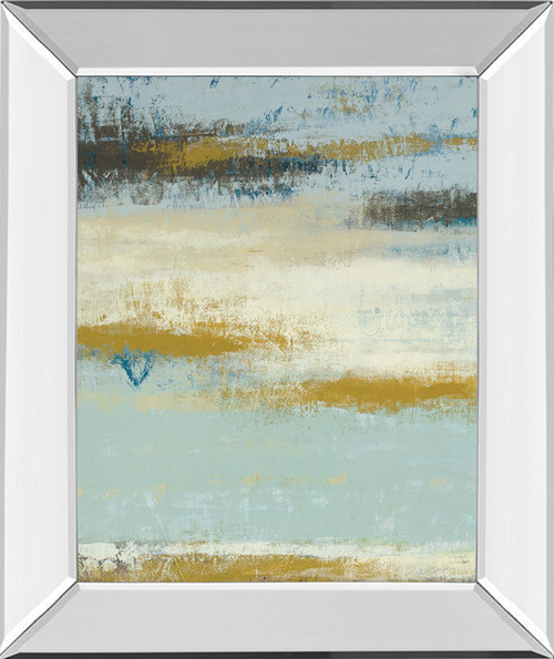 Ocean View By Vindedzis - Mirror Framed Print Wall Art - Light Blue