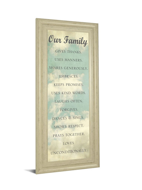 Our Family By Sarah Gardner - Framed Print Wall Art - Light Blue