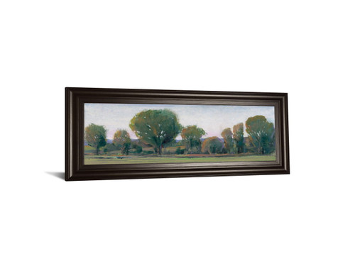 Panoramic Treeline Il By Tim Otoole - Framed Print Wall Art - Dark Green