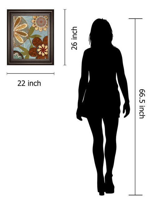 Persian Garden Il By Katrina Craven - Framed Print Wall Art - Light Brown