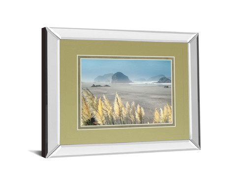 Pompas Beach By Frates - Mirror Framed Print Wall Art - Beige