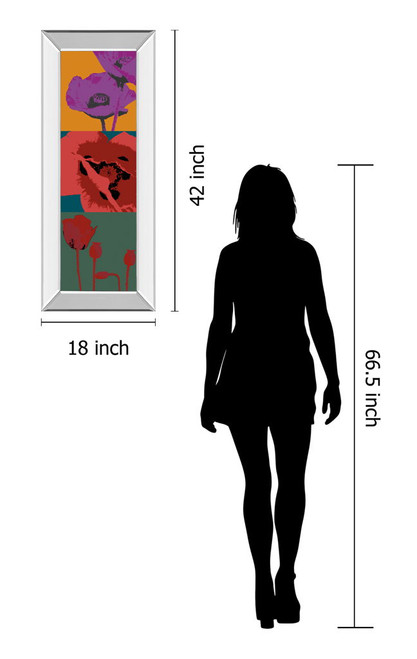 Pop Poppies By Li-legger - Mirrored Frame Real Glass - Red