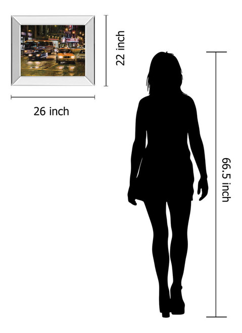 Radio City, New York City By Desmond O'hagan - Mirror Framed Print Wall Art - Light Brown