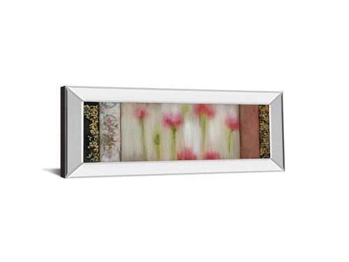 Rain Flower I By Dysart - Mirror Framed Print Wall Art - Red