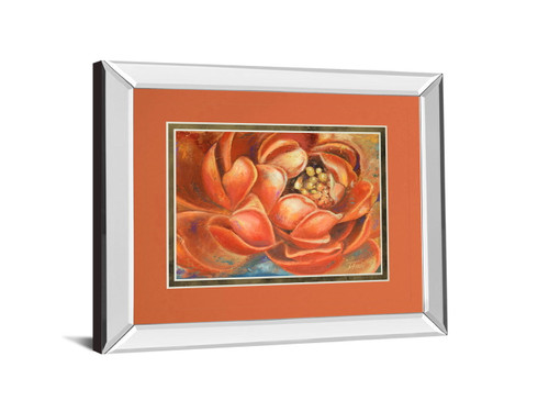 Red Lotus I By Patricia Pinto - Mirror Framed Print Wall Art - Red