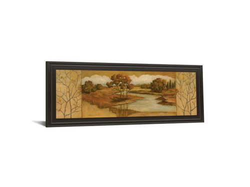 River Scene II - Framed Print Wall Art - Dark Brown