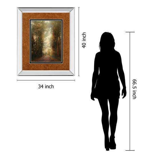 Road Of Mysteries Il By Amy Melious - Mirror Framed Print Wall Art - Light Brown