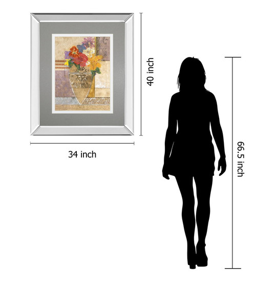 Rose By Hollack - Mirror Framed Print Wall Art - Gray