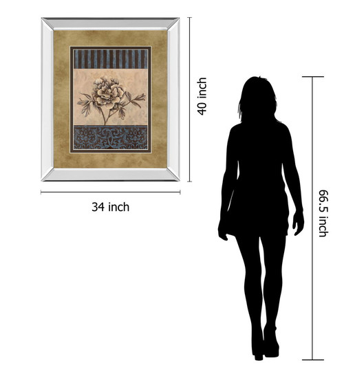 Rose Refined I By Carol Robinson - Mirror Framed Print Wall Art - Light Brown