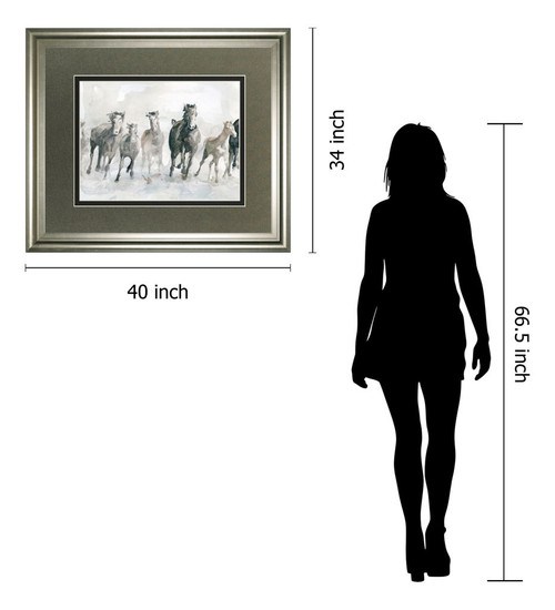 Running Wild By Carol Robinson - Framed Watercolor Print Wall Art - Dark Gray