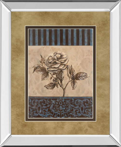 Rose Refined Il By Carol Robinson - Mirror Framed Print Wall Art - Light Brown