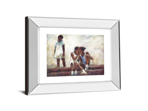 Secrets By Sharon Wilson - Mirror Framed Print Wall Art - Beige