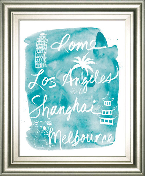 Sightseeing Il By Lottie Fontaine - Framed Print Wall Art - Light Blue