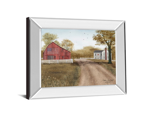 Summer In The Country By Billy Jacobs - Mirror Framed Print Wall Art - Light Brown