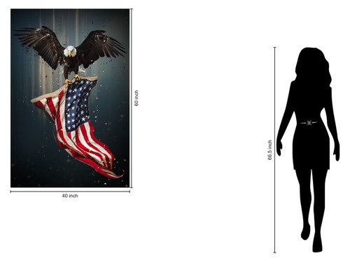 Temp Glass With Foil - Eagle Flag - Dark Gray