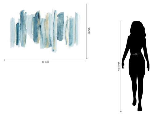 Temp Glass With Foil - Abstract Blue / White / Gold 2 - Blue