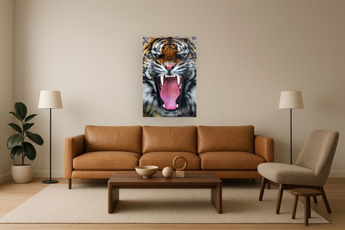 Temp Glass With Foil - Roaring Tiger - Orange