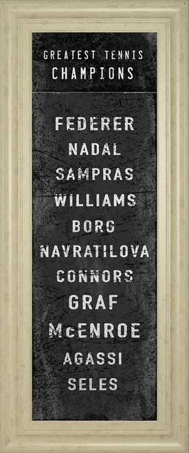 The Greatest Tennis Champions By The Vintage Collection - Framed Print Wall Art - Black