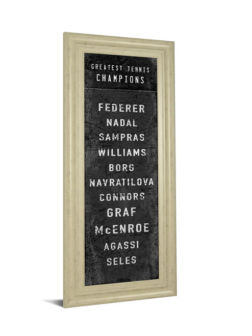 The Greatest Tennis Champions By The Vintage Collection - Framed Print Wall Art - Black
