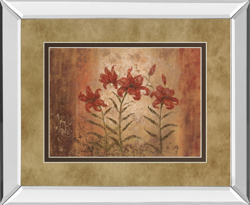 The Lily Style By Vivian Flasch - Mirror Framed Print Wall Art - Light Brown