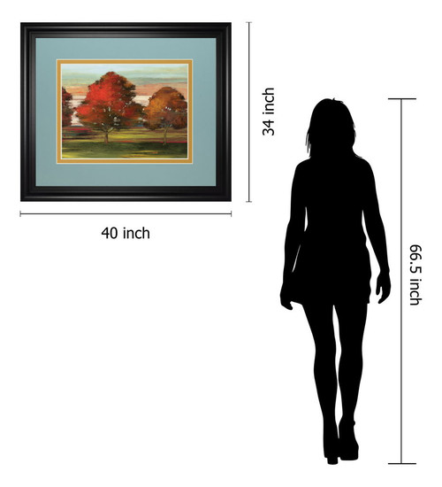 Tress In Motion By Alison Pearce - Framed Print Wall Art - Light Blue