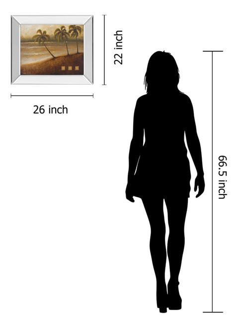 Tropical Escape Il By Michael Marcon - Mirror Framed Print Wall Art - Light Brown