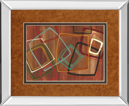 Twenty Tuesday Il By Jeni Lee - Mirror Framed Print Wall Art - Light Brown